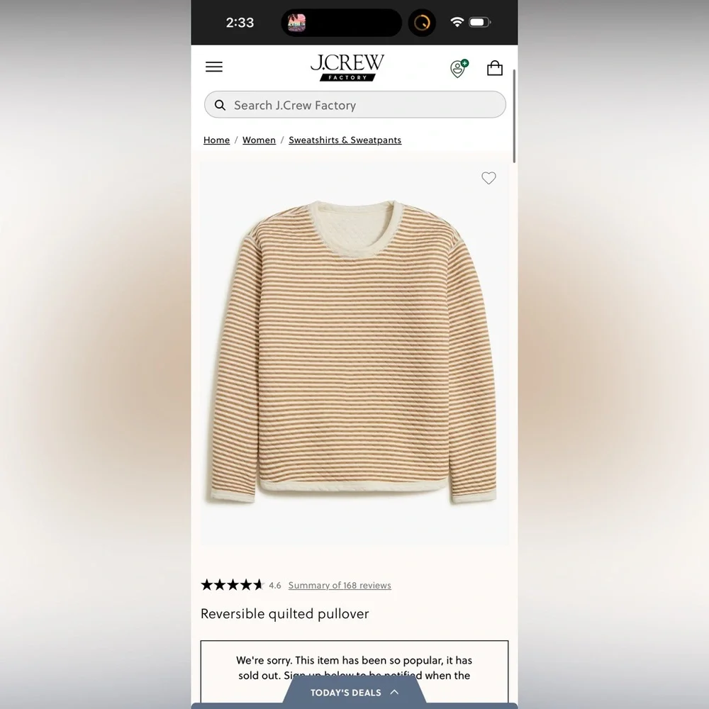 J. Crew Reversible Pullover - Picture 5 of 5
